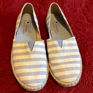 Bobs from Skechers Women’s Size 8 Slip On Espadrilles Blue/White Stripes